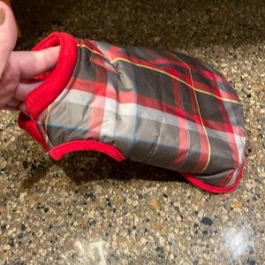 Boots & Barkley Plaid Fleece Lined Dog Coat Size Small Red Black Gray Plaid